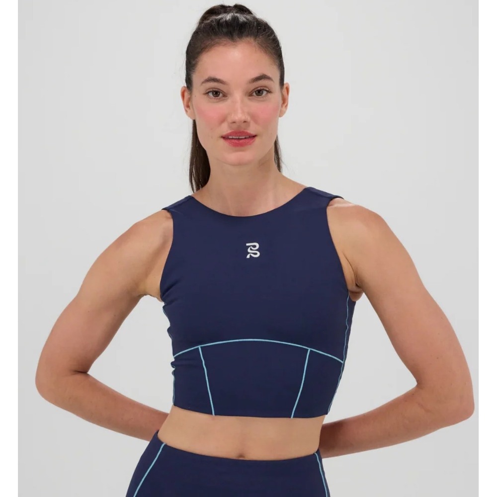 Bandit Running Stamina Crop Merrow Edge NY Navy Blue XS WTCCP001FL25NV-A